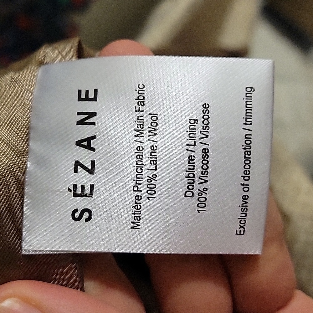 Sezane Bow 100% Wool Short Coat - Picture 7 of 9